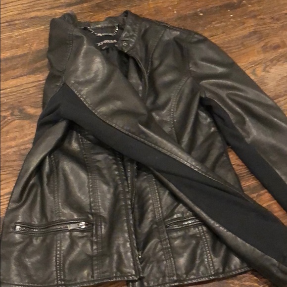 BLACK LEATHER JACKET FROM EXPRESS - Picture 2 of 2
